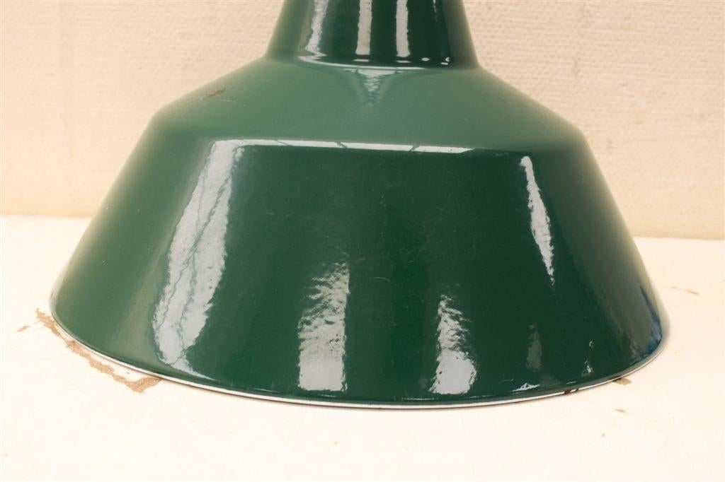 Vintage groene Emaille lampenkap 45224, Ophalen of Verzenden