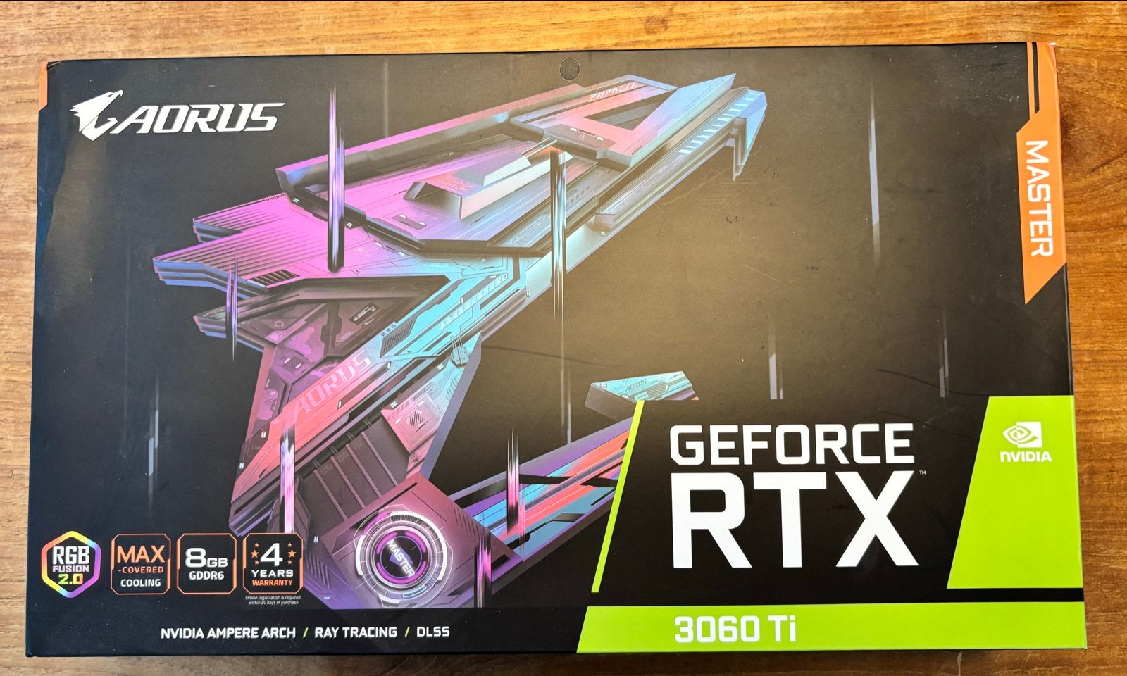 AORUS GeForce RTX 3060 Ti MASTER 8G Videokaart, Gebruikt, HDMI, GDDR6, PCI-Express 4