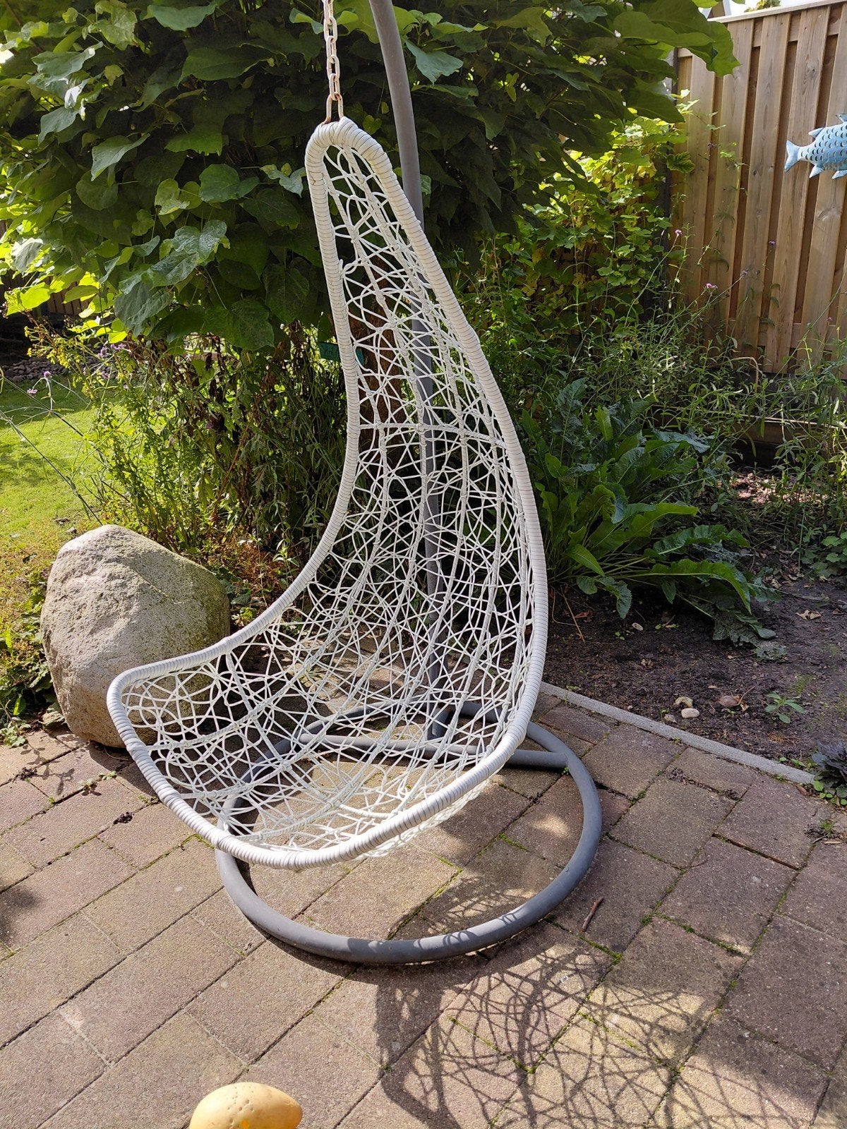 hangstoel met nieuw kussen grijs!, Tuin en Terras, Ophalen