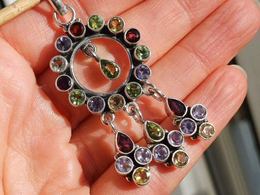 Vanoli 925 zilver kettinghanger peridot granaat citrien, Daiva1973@hotmail.com, Vanoli, Overige kleuren, Amsterdam