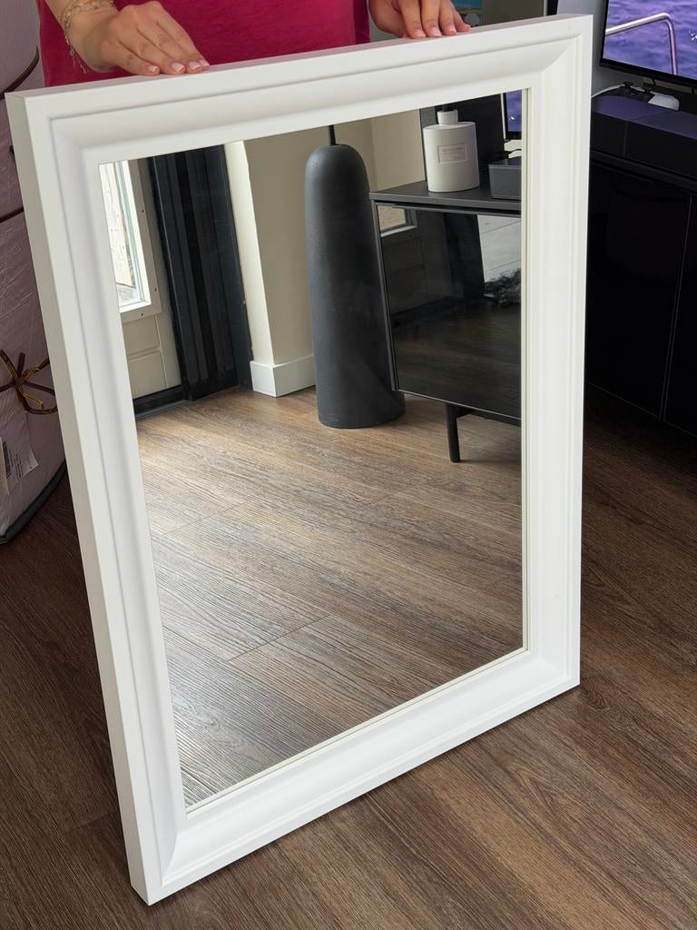 IKEA TOFTBYN Spiegel - Wit, Zo goed als nieuw, Ophalen of Verzenden, Zo goed als nieuw, Minder dan 100 cm, Rechthoekig