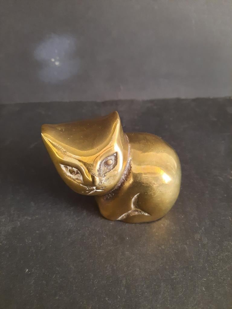 Messing kat beeldje nr 1, Antiek en Kunst, Ophalen of Verzenden