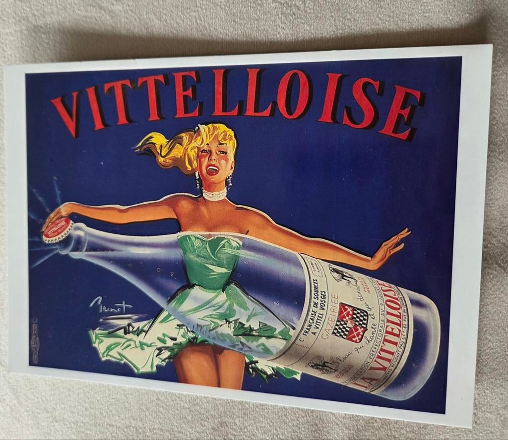 Vittelloise - pin-up met fles mineraalwater, Verzenden, 1980 tot heden, Ongelopen, Overige thema's