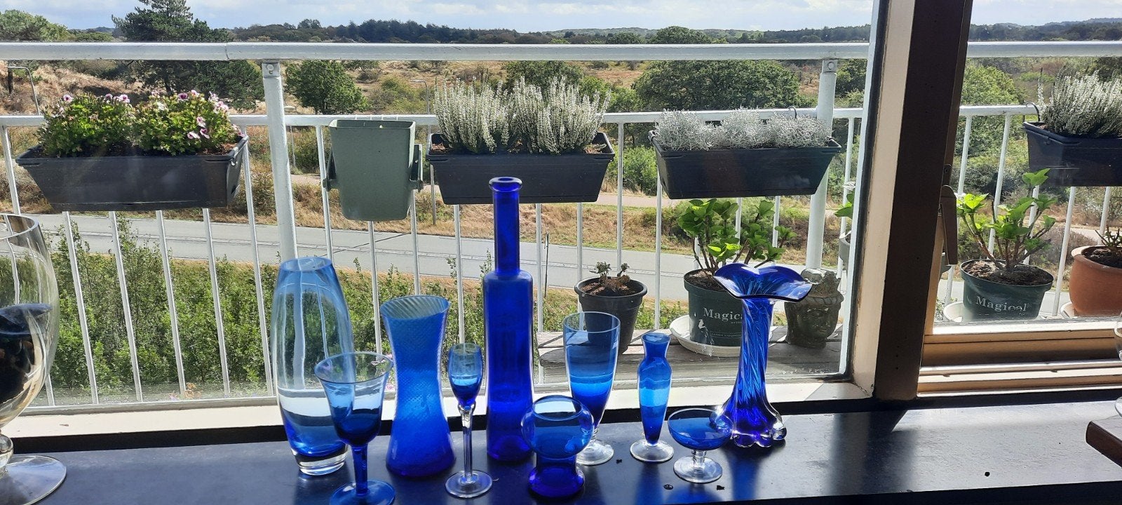 Lot van 10 blauwe vazen., Ophalen of Verzenden