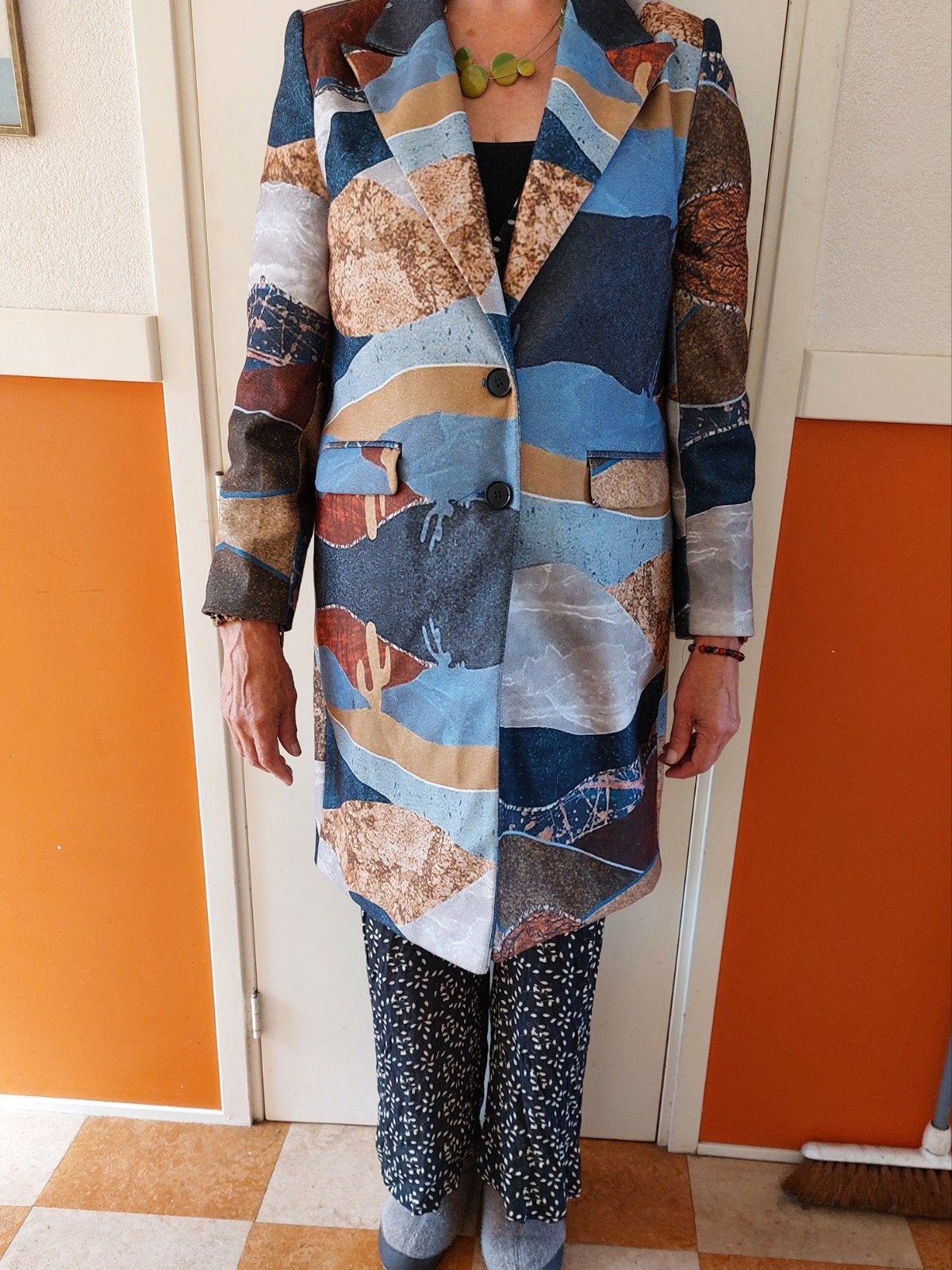 lange blazer dames, Meerkleurig, Onbekend., Maat 42/44 (L), Ophalen of Verzenden