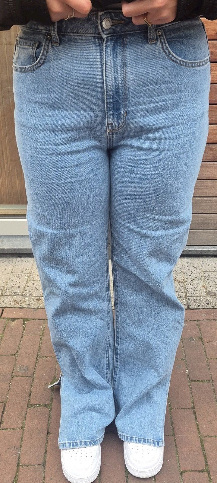 Clockhouse High Waist Loose Straight Jeans - Maat 40, Blauw, Ophalen of Verzenden, Zo goed als nieuw, W30 - W32 (confectie 38/40)
