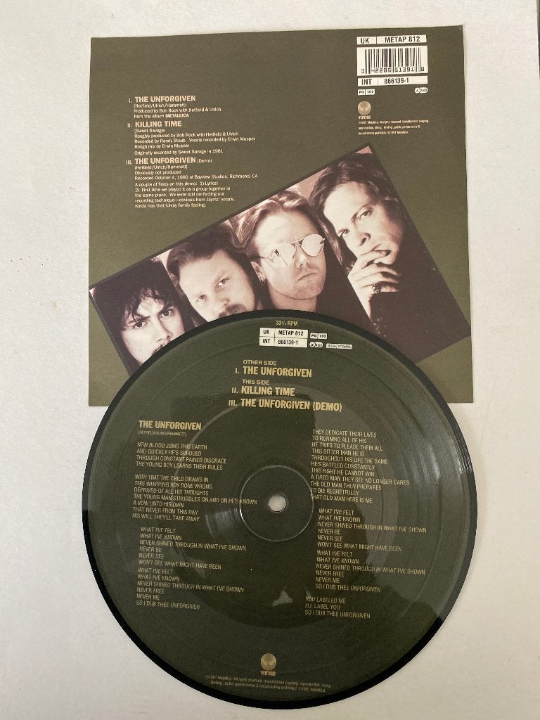 Metallica – The Unforgiven(picture disc) nieuwstaat, Rock, 7 inch, Ophalen of Verzenden, Zo goed als nieuw