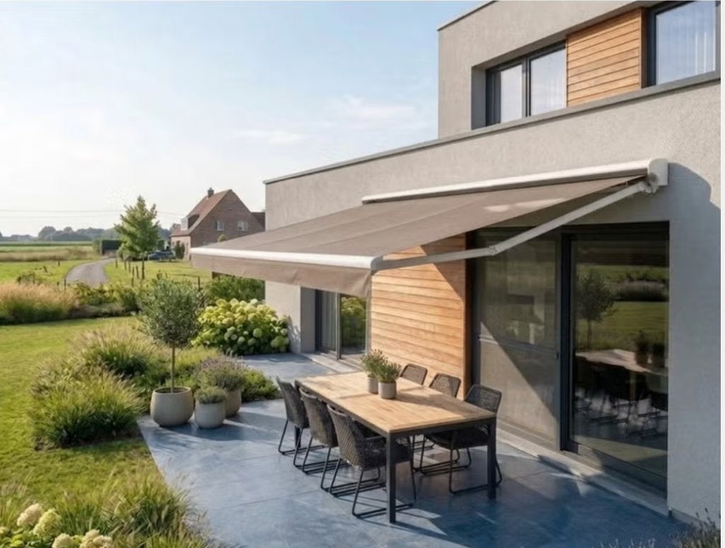 zonneluifel, Ophalen, Nieuw, Knikarmscherm