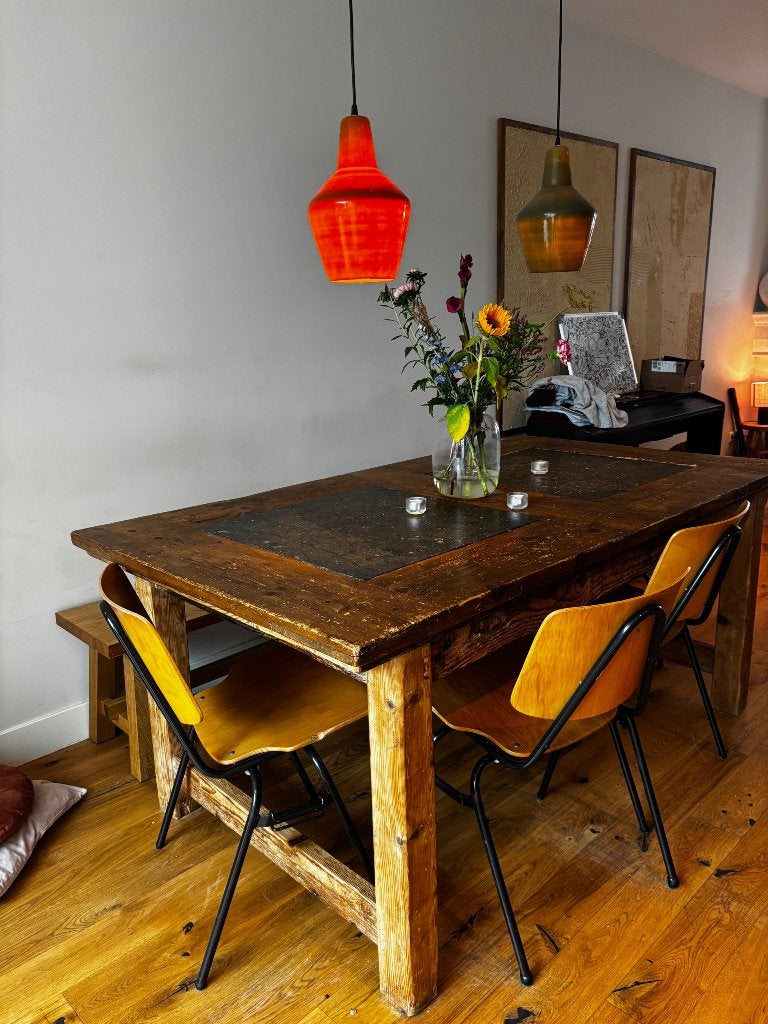 Eettafel met natuursteen, Ophalen, Gebruikt, 100 tot 150 cm, 150 tot 200 cm