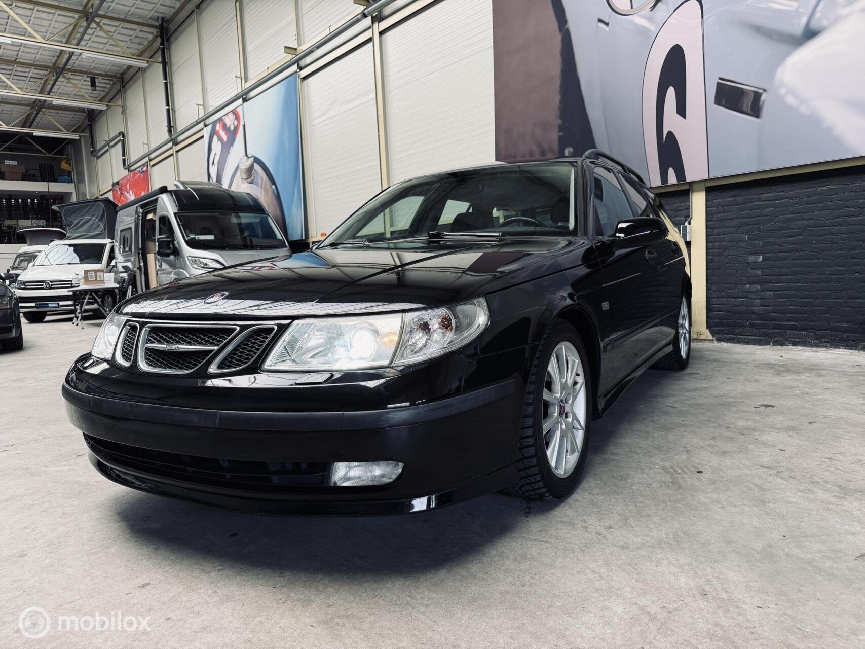 Saab 9-5 Estate 2.3 Turbo Aero|1 eigenaar| 58dkm|Youngtimer|, Auto's, Gebruikt, 2290 cc, Leder en Stof, Zwart