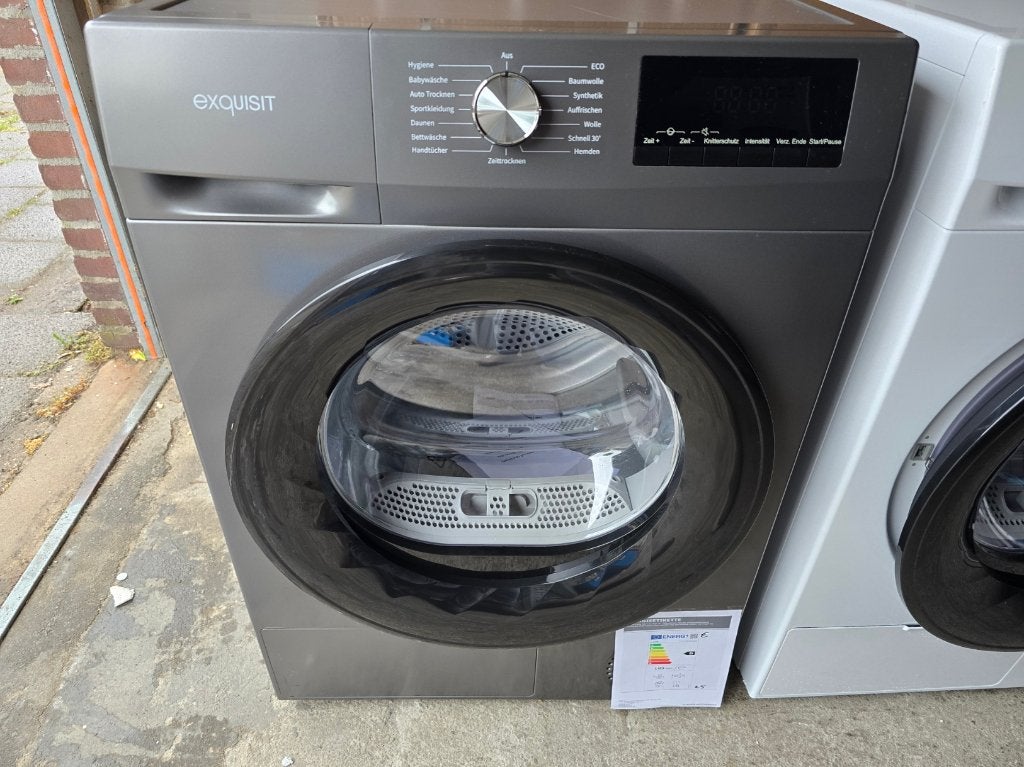 Nieuwe titaniumgrijze warmtepomp droger 7 kg duits model, 6 tot 8 kg, Anti-kreukfase, Overige typen, Nieuw