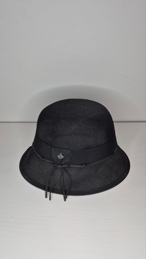 Elegante Zwarte Seeberger Cloche Hoed - Jaren '20 Stijl, Hoed, Zo goed als nieuw, Seeberger, One size fits all