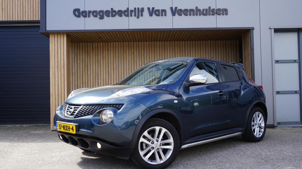 Nissan Juke 1.6 116pk Acenta automaat Clima cruise trekhaak, Auto's, Nissan, Euro 5, Stof, 4 cilinders, Blauw
