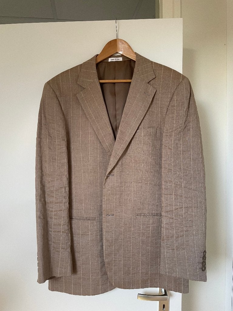 Linnen Colbert, Ophalen of Verzenden, Zo goed als nieuw, Maat 52/54 (L), Beige