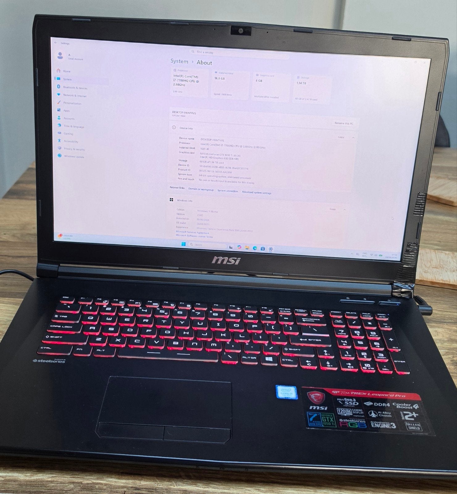 MSI Gaming Laptop GP72M 7REX Leopard Pro, Ophalen, 2 tot 3 Ghz, Zo goed als nieuw, Gaming