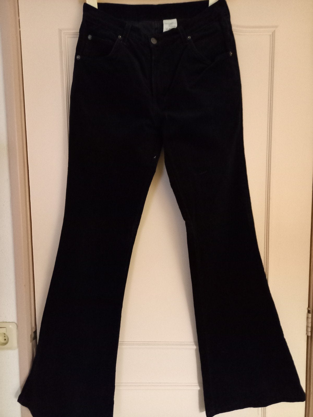Donkerblauwe fijne ribbroek flair model - Maat 38, Maat 38/40 (M), Blauw, Ophalen of Verzenden, Authentic Jeans