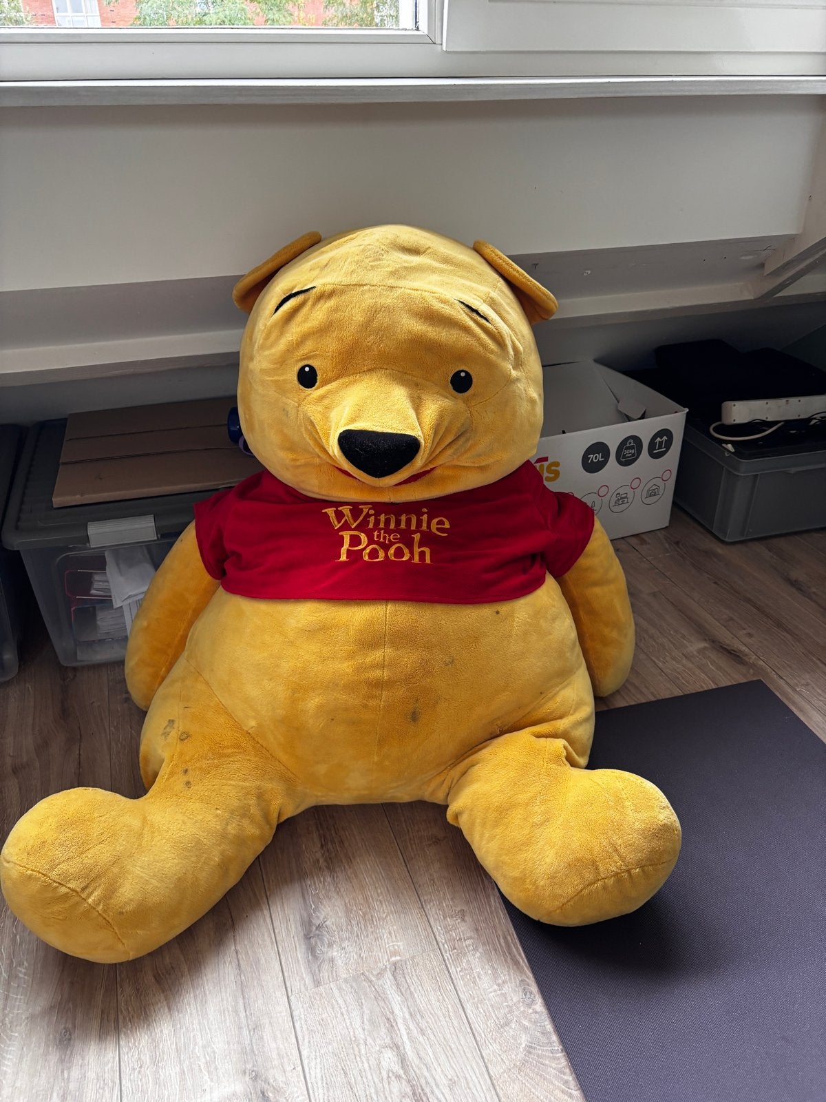Levensgrote Winnie de Poeh knuffel - 1 meter hoog, Ophalen, Gebruikt, Disney, Geel