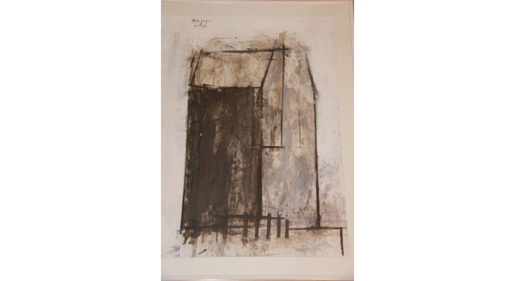 Schilderij R. Jager Handgeschilderd acryl op papier, Ophalen of Verzenden