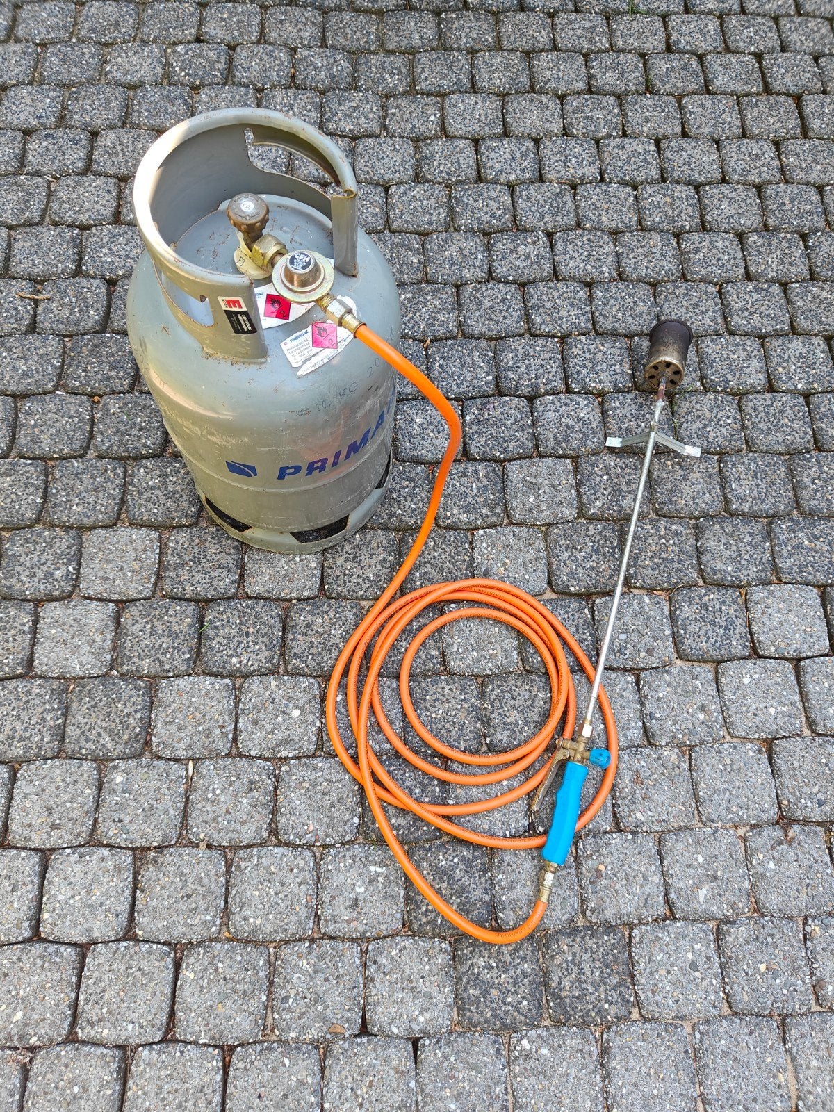 Primagaz gasfles 10,5 kg met onkruidbrander, Ophalen, Gebruikt, Primagaz