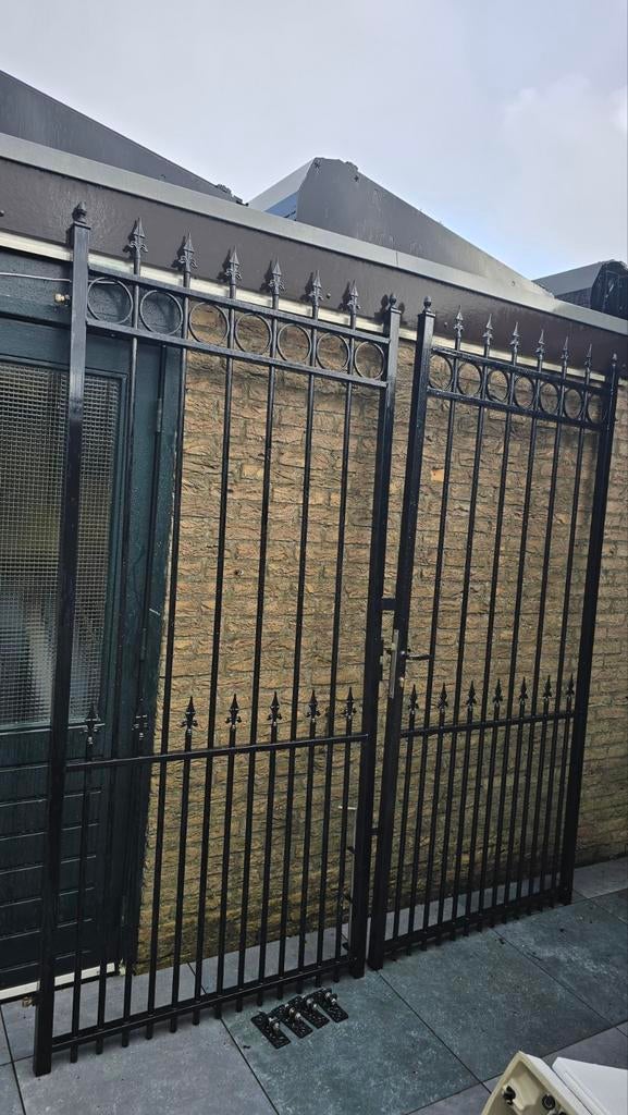 Ijzeren Poort hekwerk gepoedercoate NIEUW, Tuin en Terras, Tuinhekken en Hekwerk, Ophalen, Gebruikt, IJzer, Sierhekwerk