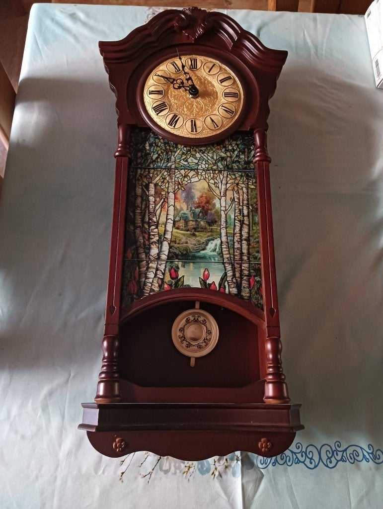 Prachtige Thomas Kinkade Wandklok met Slinger, Ophalen