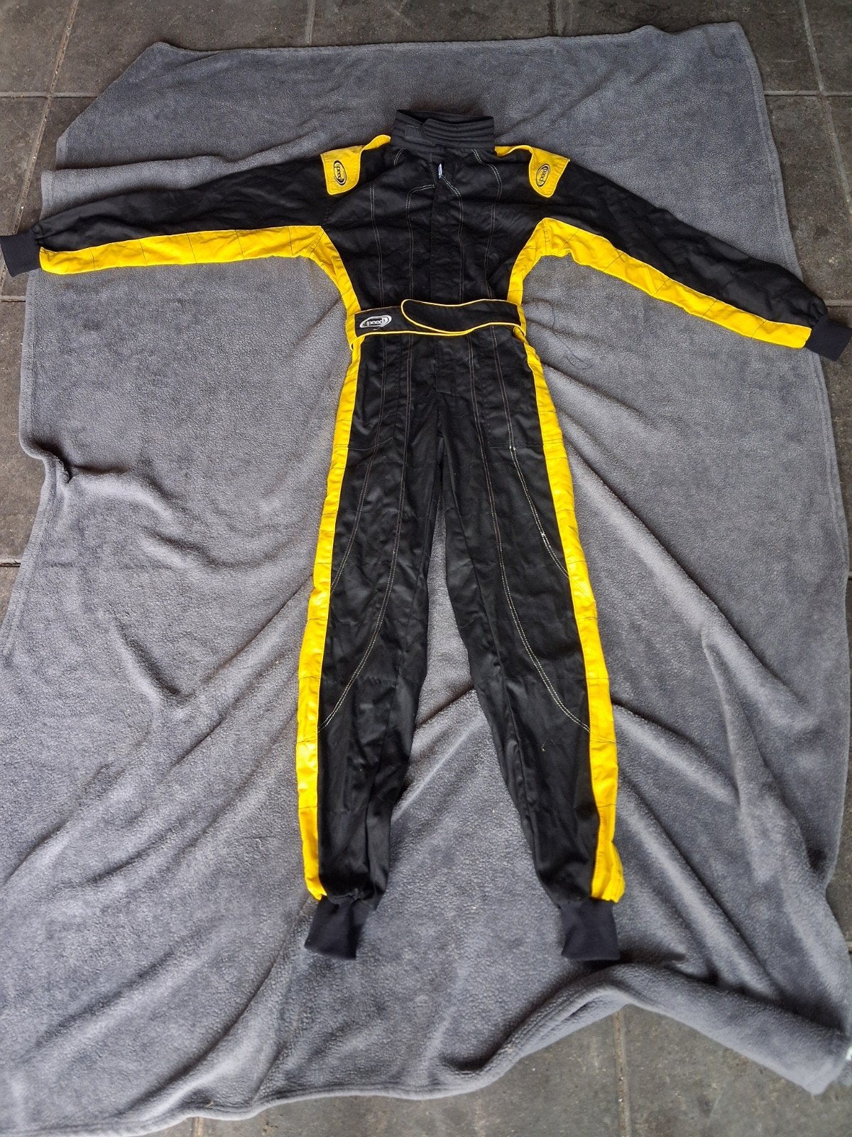Cross / Kart Overall Maat 146/152 - Zwart/Geel, Ophalen of Verzenden, Gebruikt, Overige merken