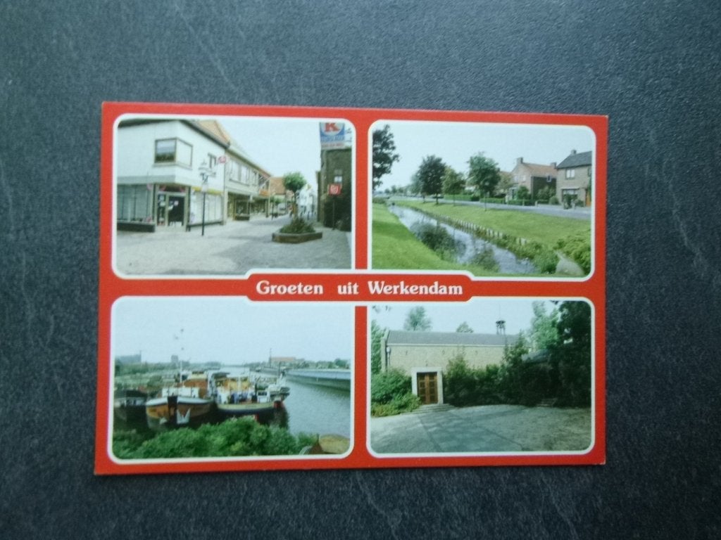 Werkendam, groeten uit keurslager Koos van Driel 1985, Verzenden, 1980 tot heden, Gelopen