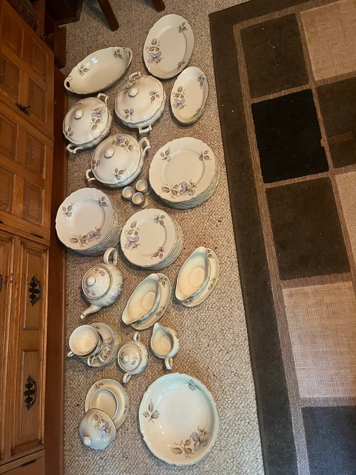Hutschenreuther Selb Bavaria servies met bloemmotief, Ophalen, Overige merken, Vintage, Zo goed als nieuw