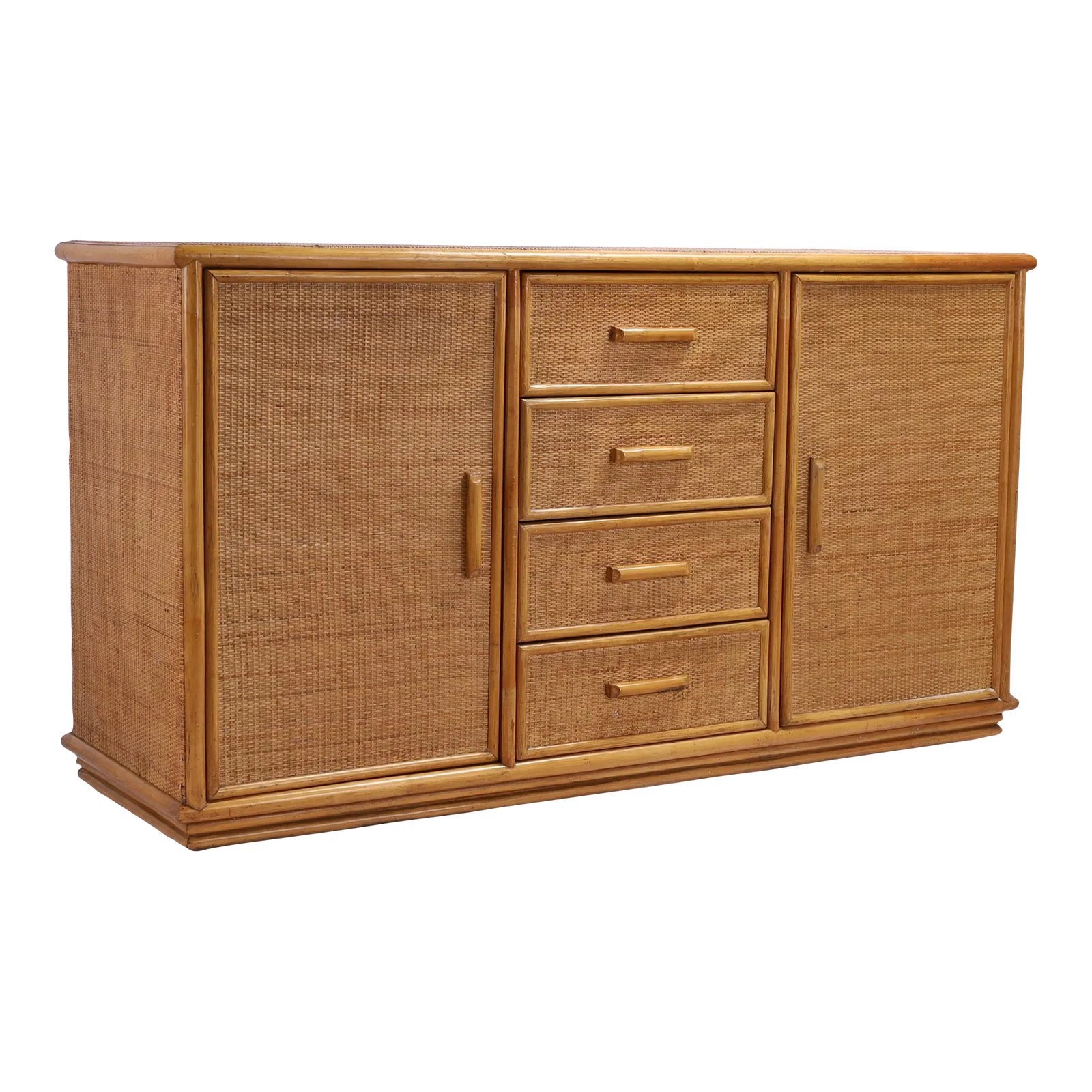 Vintage rotan dressoir, Ophalen, Zo goed als nieuw, 25 tot 50 cm