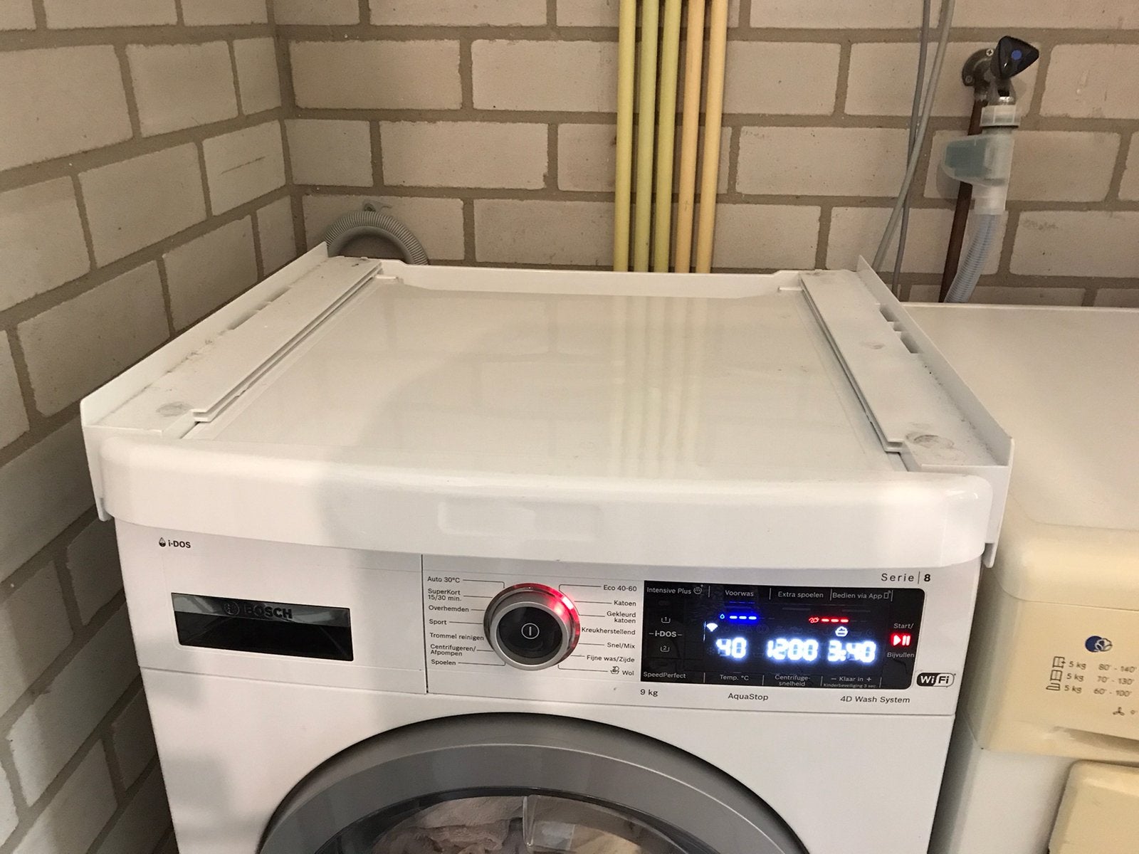 Wasmachine droger verbinder verhoger tussenstuk met lade, Witgoed en Apparatuur, Wasmachines, Ophalen, Zo goed als nieuw, 1200 tot 1600 toeren