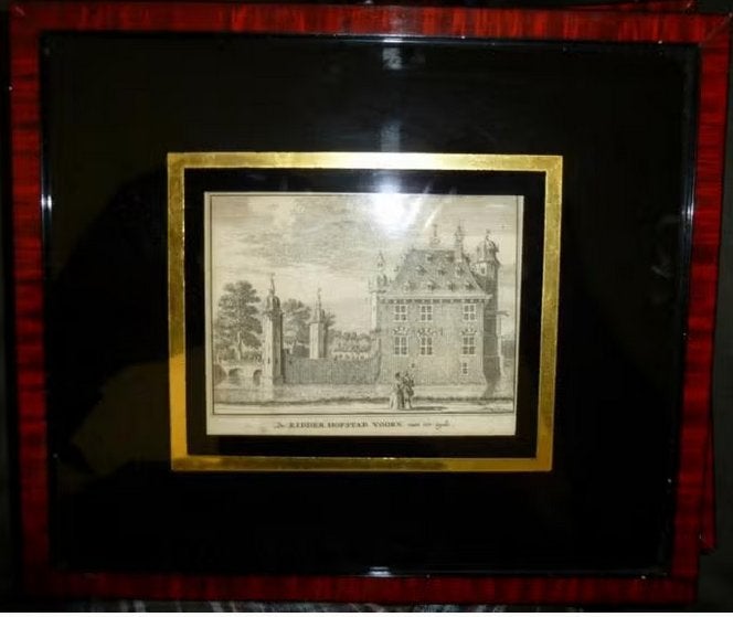 Het Verheerlykt Nederland 3 etsen ingelijst 1744, Antiek en Kunst, Kunst | Etsen en Gravures, Ophalen of Verzenden, Stadsgezicht