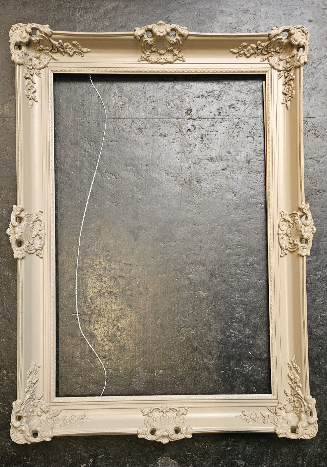 Brocante Schilderijlijst - taupe kleurmet Sierrand, Antiek en Kunst, Ophalen