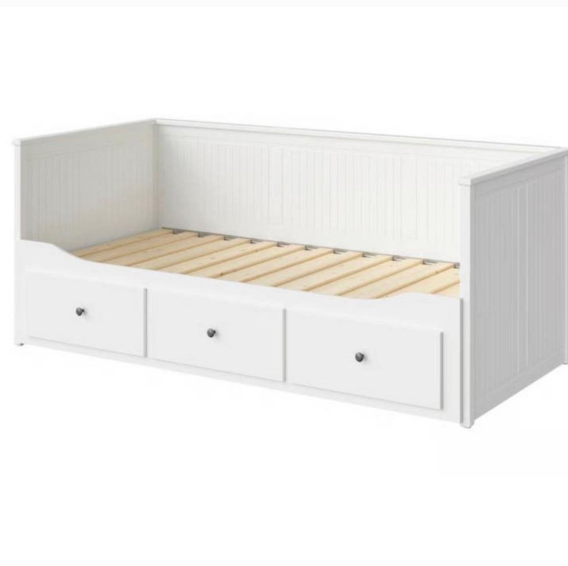 IKEA Hemnes Dagbed met 3 lades - Wit 80x200 cm, Ophalen, Wit, Tweepersoons, 80 cm