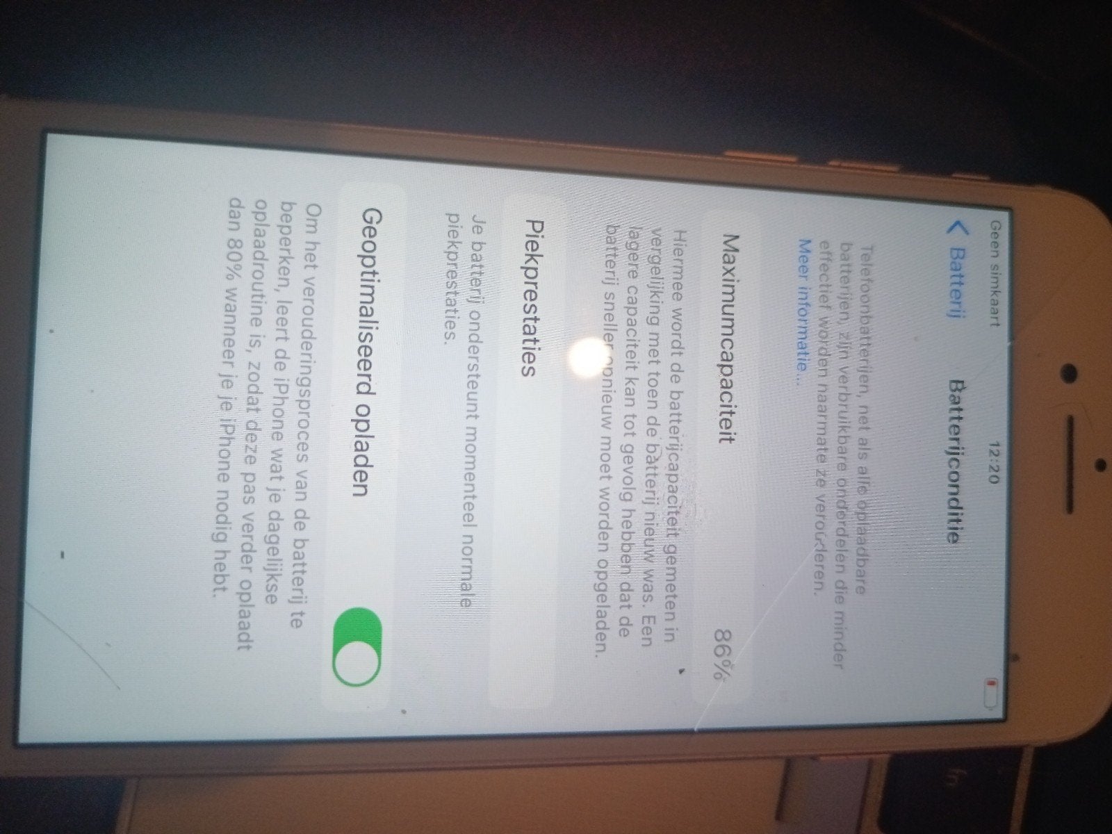 iPhone 7 32GB Wit - Goede staat, 86% batterijconditie, Telecommunicatie, Wit, 32 GB, Ophalen of Verzenden, Zo goed als nieuw
