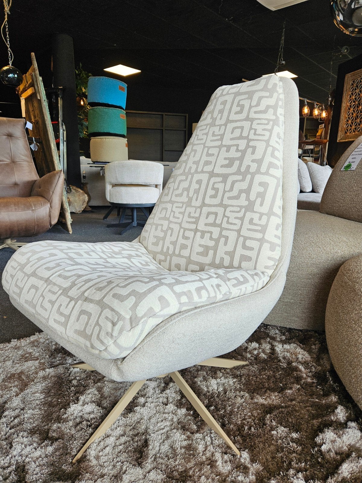 Draai fauteuil HARM hoog/laag, Huis en Inrichting, Fauteuils, Nieuw, Stof, 50 tot 75 cm, 75 tot 100 cm, Ophalen of Verzenden