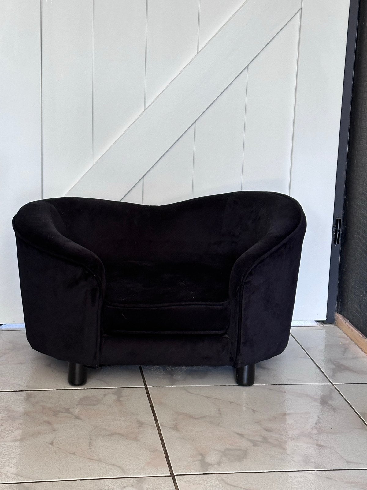 Hondenbankje velvet zwart, Ophalen, Zo goed als nieuw, Hondenmand