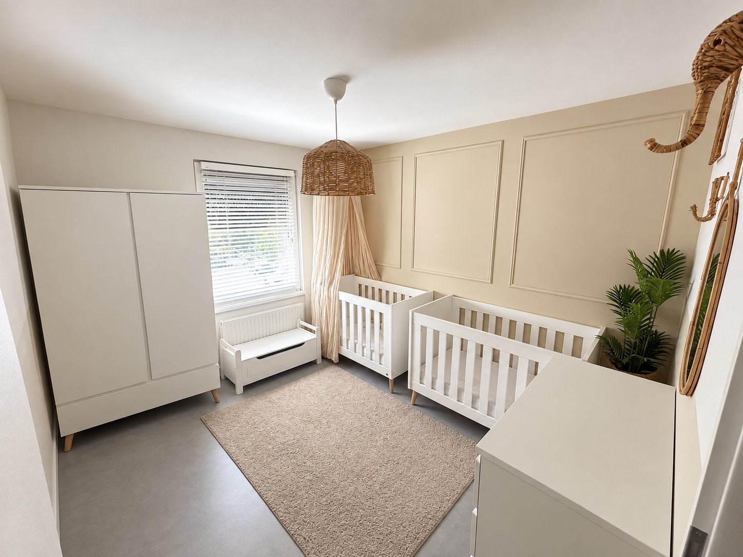 TWF Beach Island White – complete tweeling babykamer IZGS, Ophalen, Gebruikt, Jongetje of Meisje