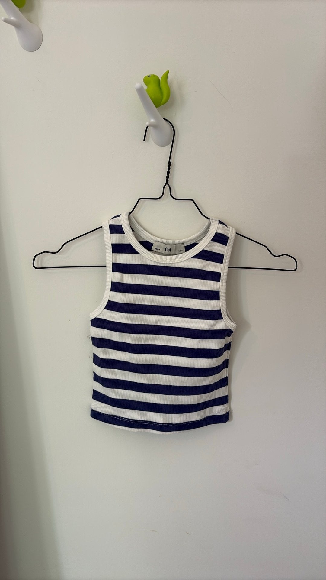 Blauw en wit gestreept topje, Kinderen en Baby's, Kinderkleding | Maat 128, Ophalen of Verzenden, Zo goed als nieuw, Meisje, Shirt of Longsleeve