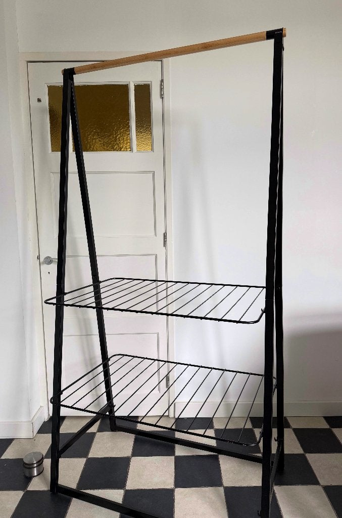 Brabantia Linn Kledingrek - Groot, Zwart met Houten Stang, Kleding | Dames, Kledingrekken, Ophalen, Gebruikt