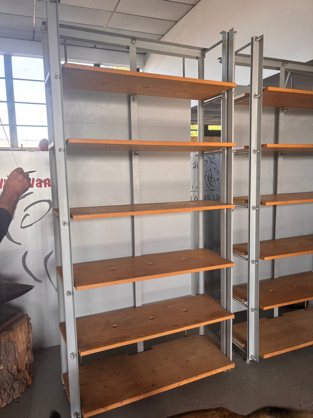 Grote stevige magazijn/winkel stelling 2 x, Ophalen, Gebruikt