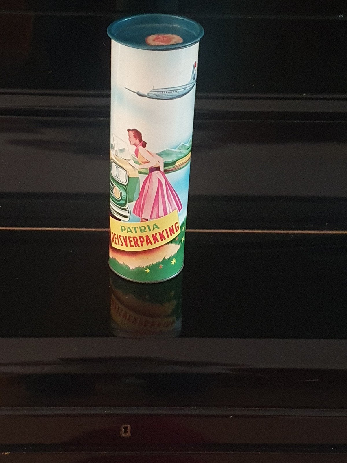 Vintage Patria Reisverpakking Blik – Jaren 60 Retro Koekblik, Ophalen, Gebruikt, Koek(jes)