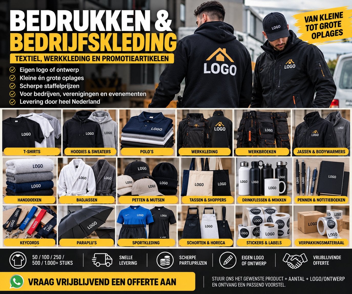 Kleding bedrukken ? Bedrijfskleding , bedrukken promotie, Ophalen of Verzenden, Nieuw, Overige maten