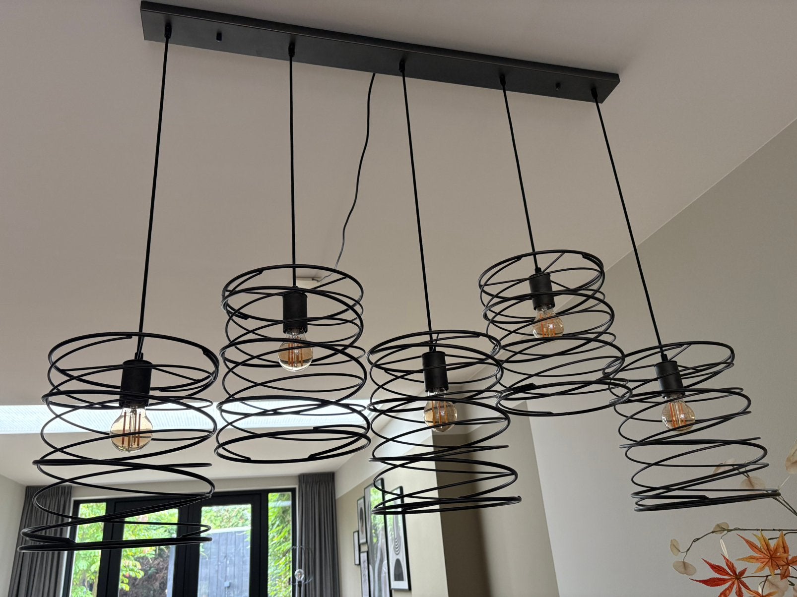 Spiraal lampen – hanglamp + staande lamp, Huis en Inrichting, Ophalen, Zo goed als nieuw