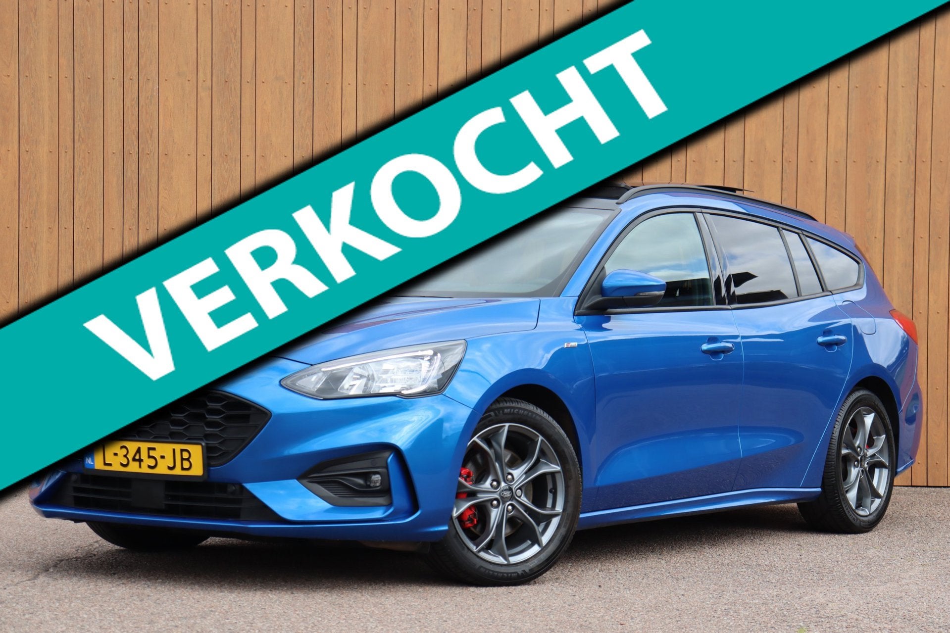 Ford Focus Wagon 1.0 EB Hybrid ST Line X Bus orgNL B&O schui, Auto's, 12 maanden, 125 pk, Gebruikt, Blauw