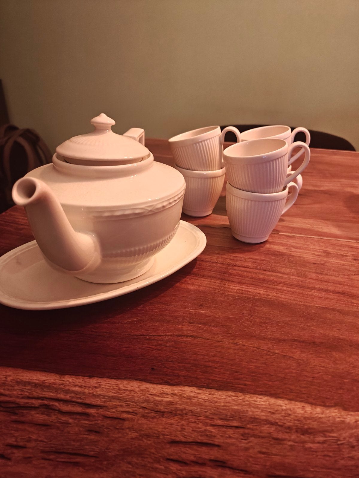 Wedgwood Windsor Servies - Theepot met Kopjes, Klassiek, Ophalen of Verzenden, Zo goed als nieuw, Theepot