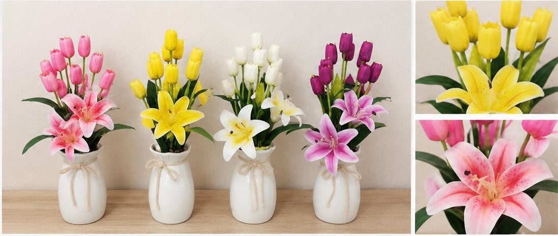 Kunst bloemen met vaas, Ophalen of Verzenden, Nieuw, Kunstbloem