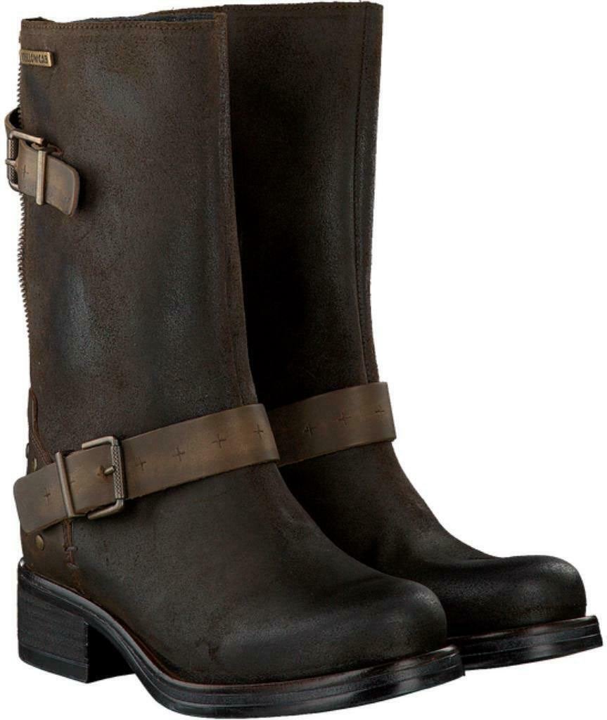 Yellow Cab - stoere leren laarzen brown - maat 36, Hoge laarzen, Bruin, Nieuw, Ophalen of Verzenden