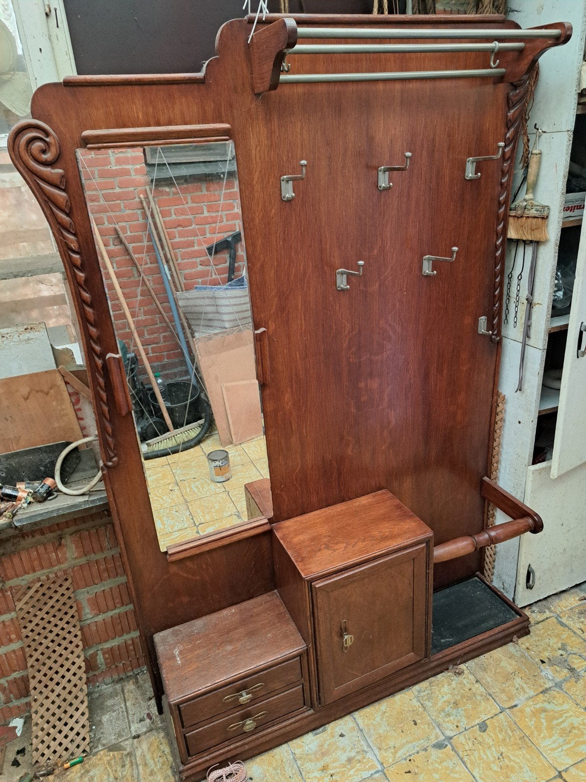 Grote vintage kapstok, Antiek en Kunst, Antiek | Meubels | Kasten, Ophalen