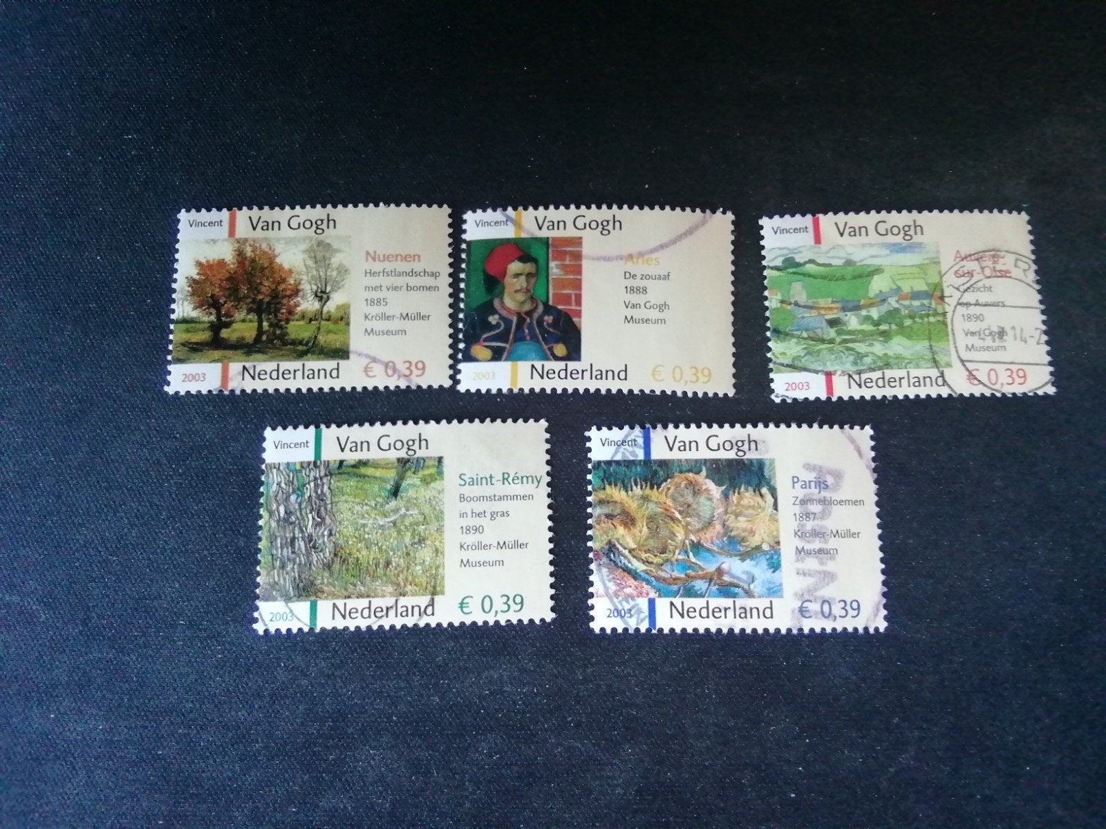 NEDERLAND DIVERSE VINCENT VAN GOGH POSTZEGEL GESTEMPELD, Ophalen of Verzenden, Na 1940, Gestempeld