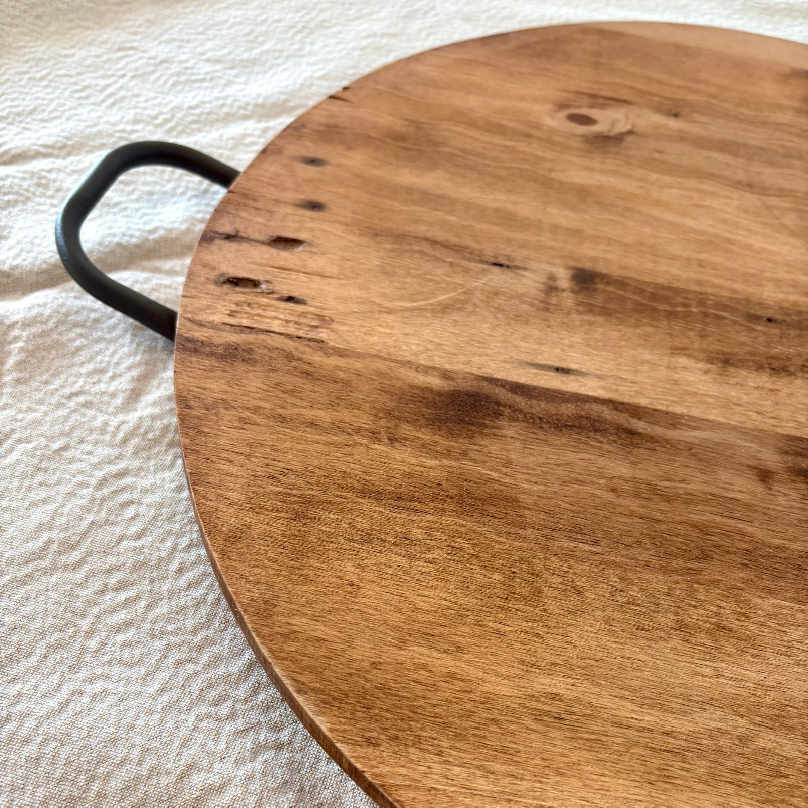 Ronde houten borrelplank Ø51,5, Ophalen, Serveerplank, Rond, Zo goed als nieuw